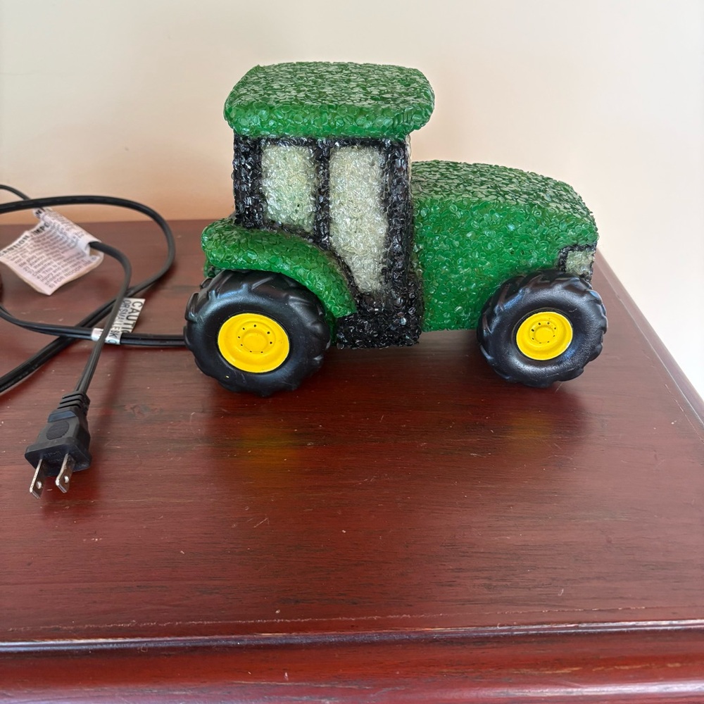 John Deere Tractor Table Dresser Nightlight Melted Plastic Popcorn